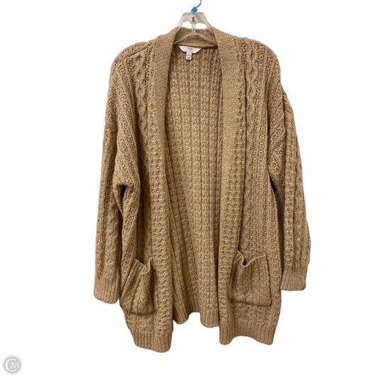 Sweater Cardigan By Time And Tru In Tan, Size: L