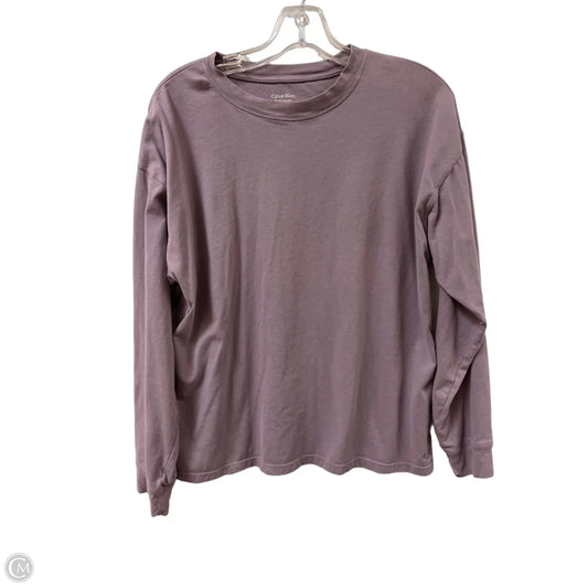 Athletic Top Long Sleeve Crewneck By Calvin Klein In Purple, Size: L