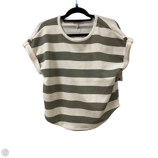 Top Short Sleeve By Cable And Gauge In Cream & Green, Size: M