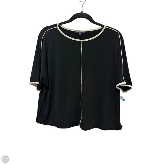 Top Short Sleeve By Adrianna Papell In Black, Size: M