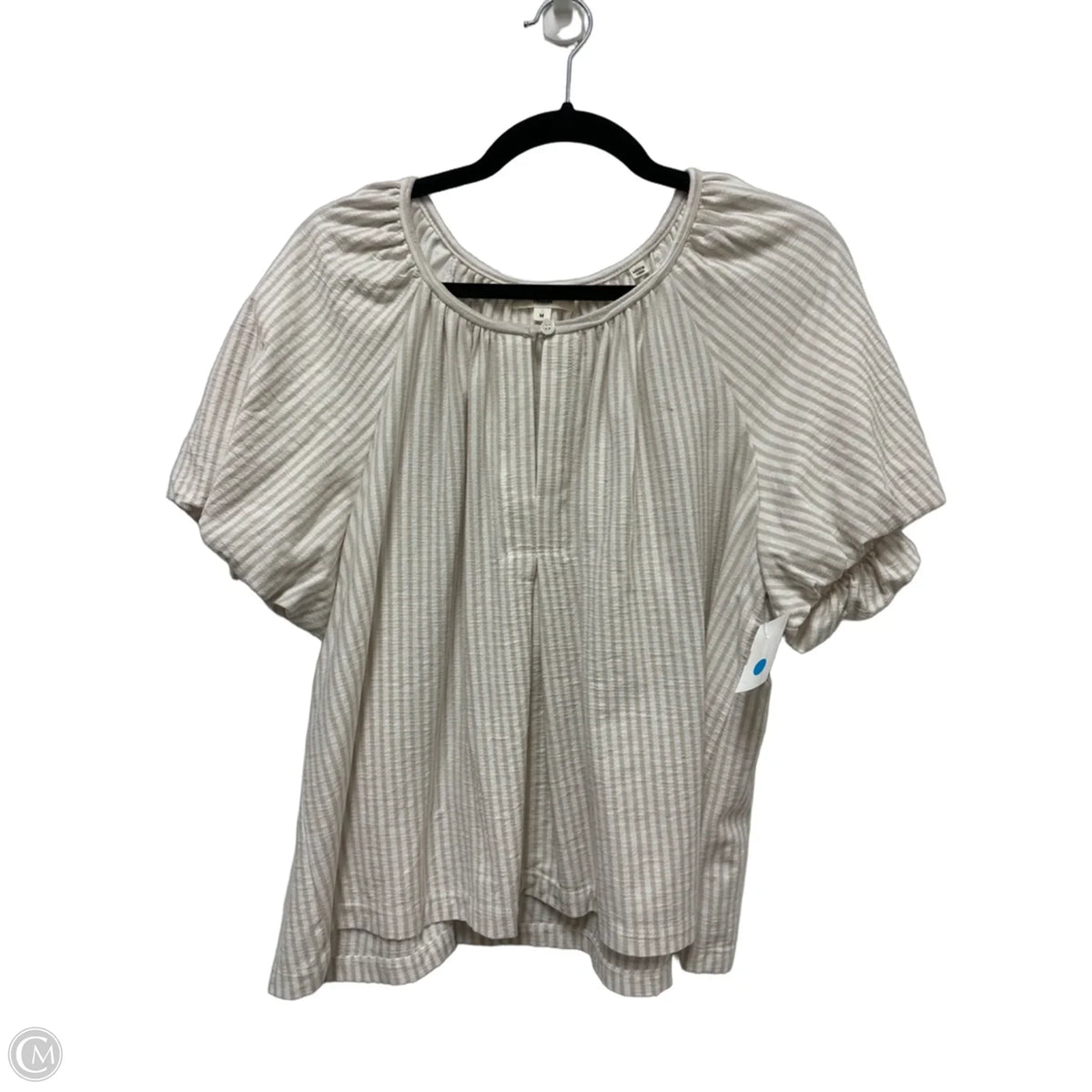 Top Short Sleeve By Max Studio In Tan, Size: M