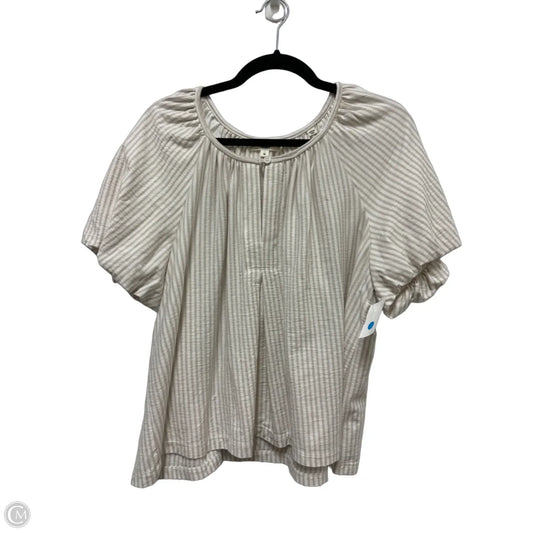 Top Short Sleeve By Max Studio In Tan, Size: M