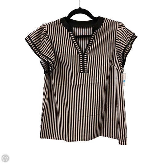 Top Short Sleeve By Clothes Mentor In Black & Cream, Size: M