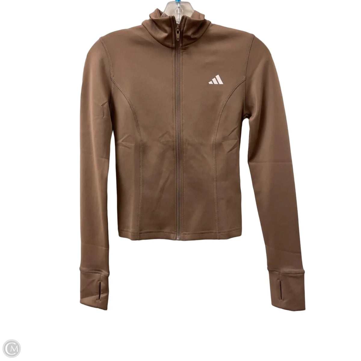 Athletic Jacket By Adidas In Brown, Size: S