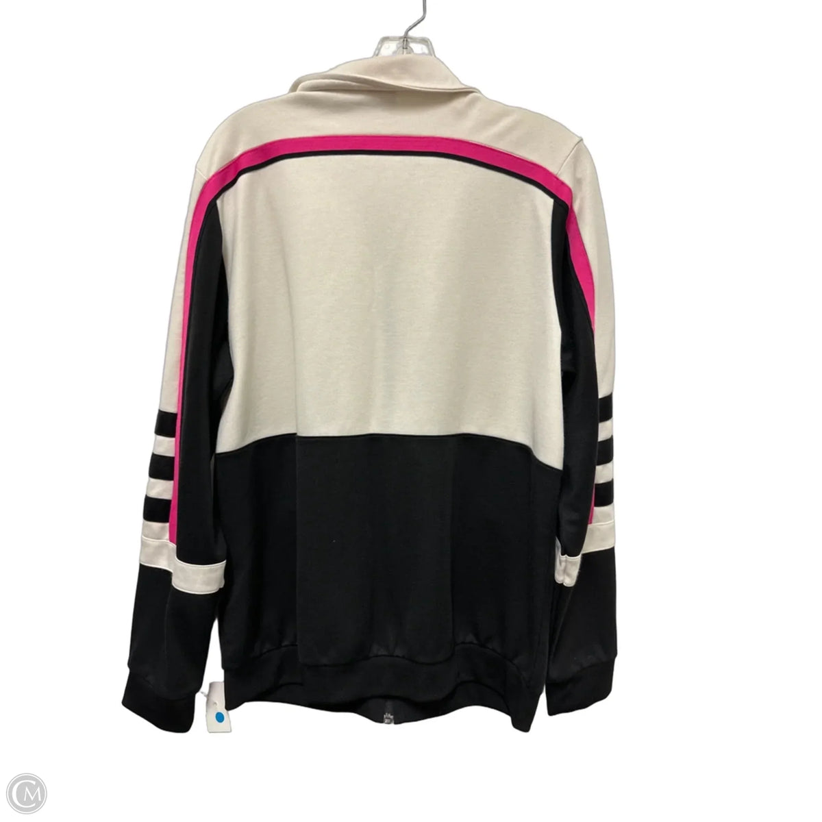 Athletic Jacket By Adidas In Black & White, Size: L