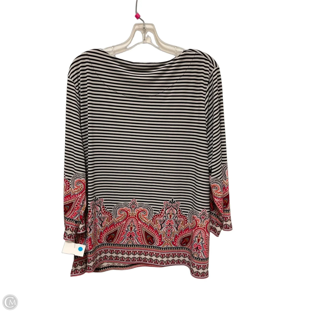 Top Long Sleeve By Chicos In Striped Pattern, Size: Xl