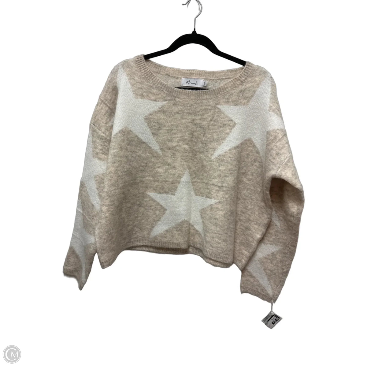 Sweater By Miracle In Tan, Size: S