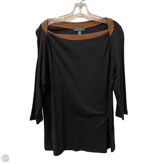 Top Long Sleeve By Lauren By Ralph Lauren In Black, Size: 1x