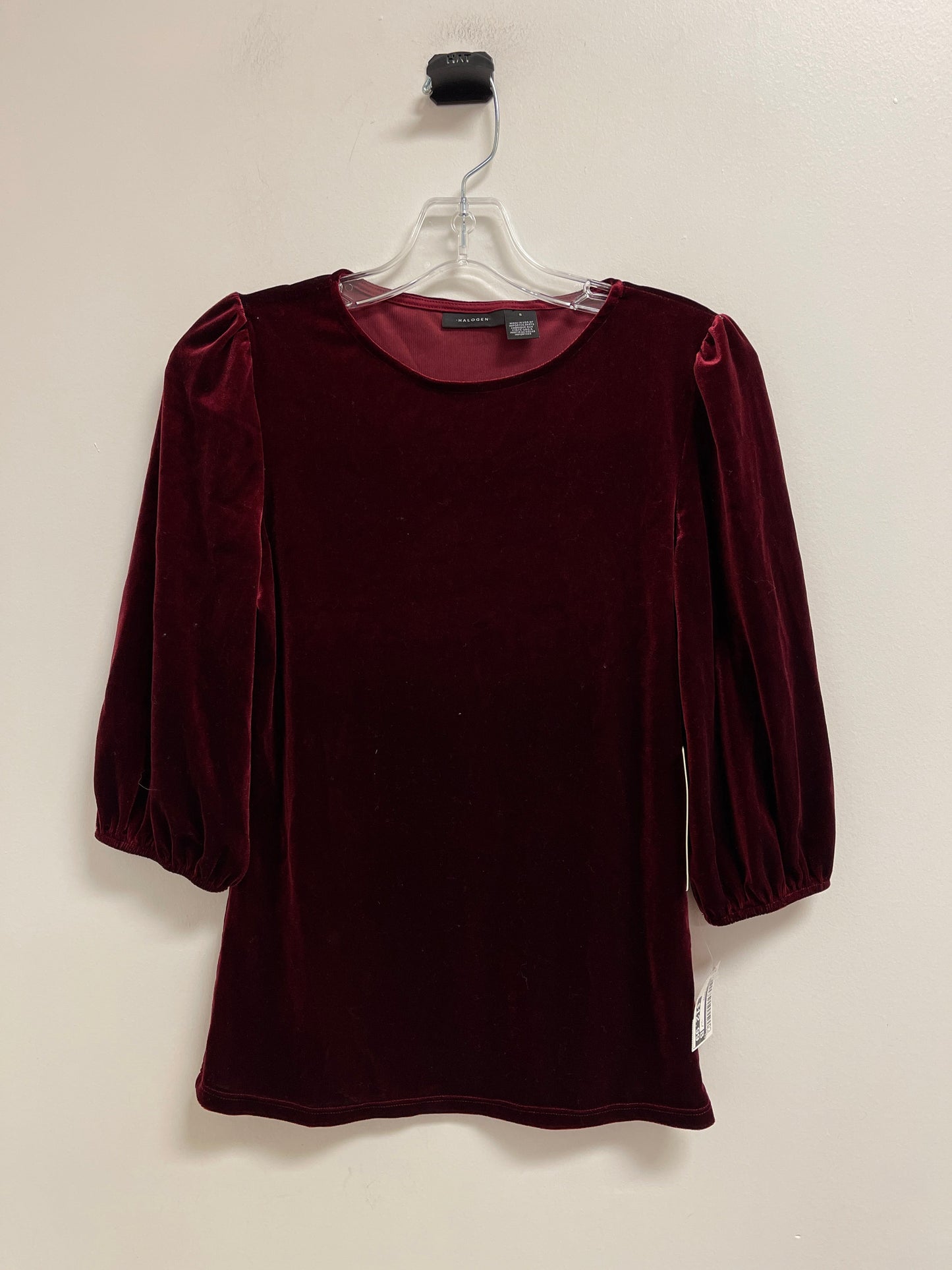 Top 3/4 Sleeve By Halogen In Red, Size: S