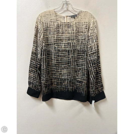 Top Long Sleeve By Vince Camuto In Black & Cream, Size: M