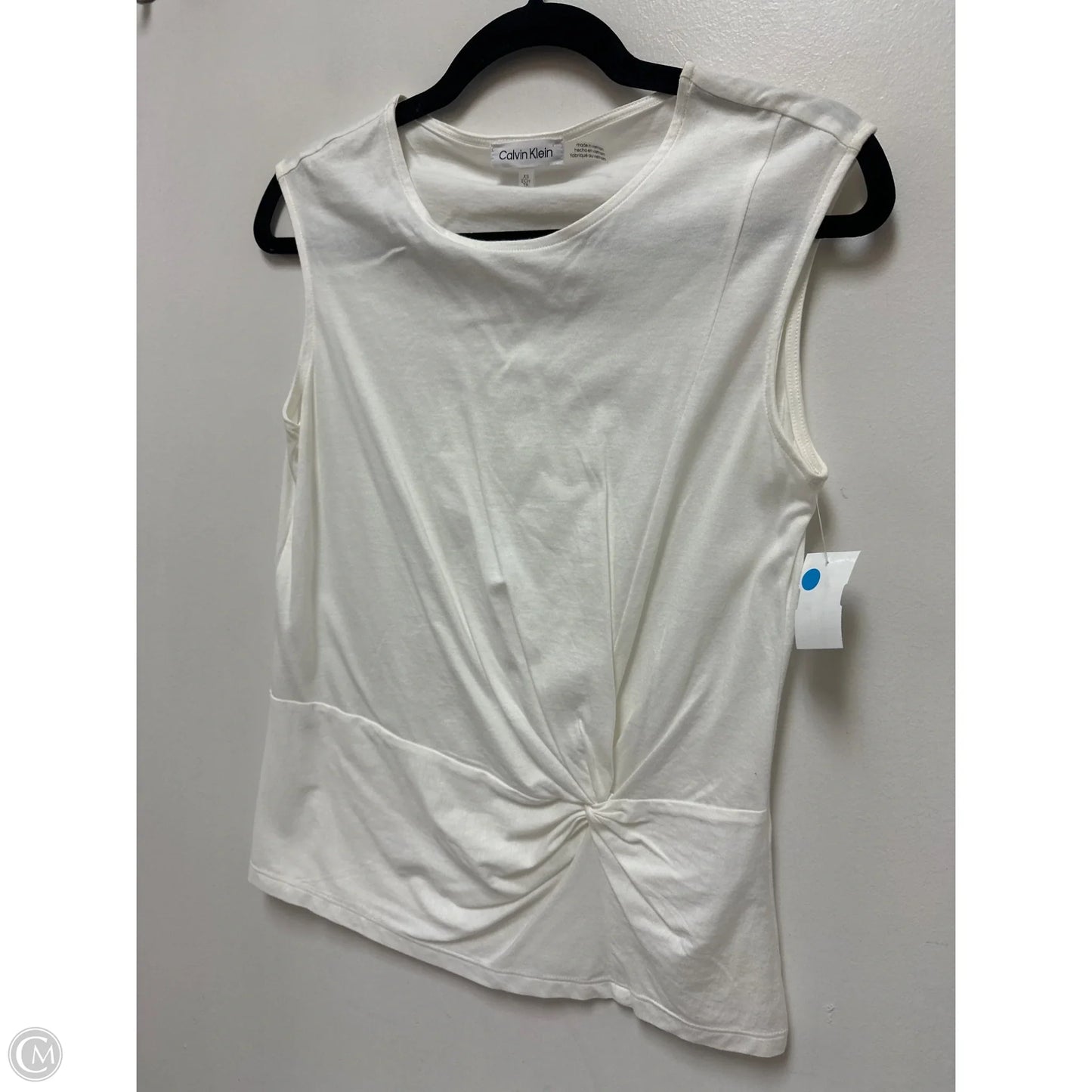 Top Sleeveless By Calvin Klein In White, Size: Xs