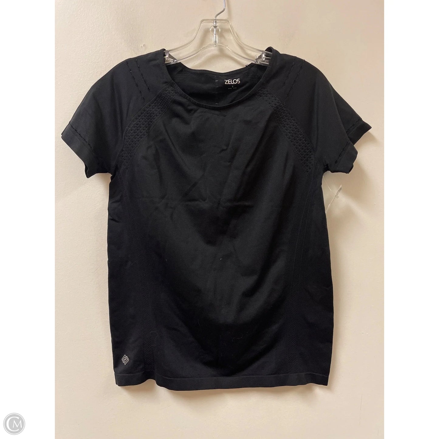 Athletic Top Short Sleeve By Zelos In Black, Size: S
