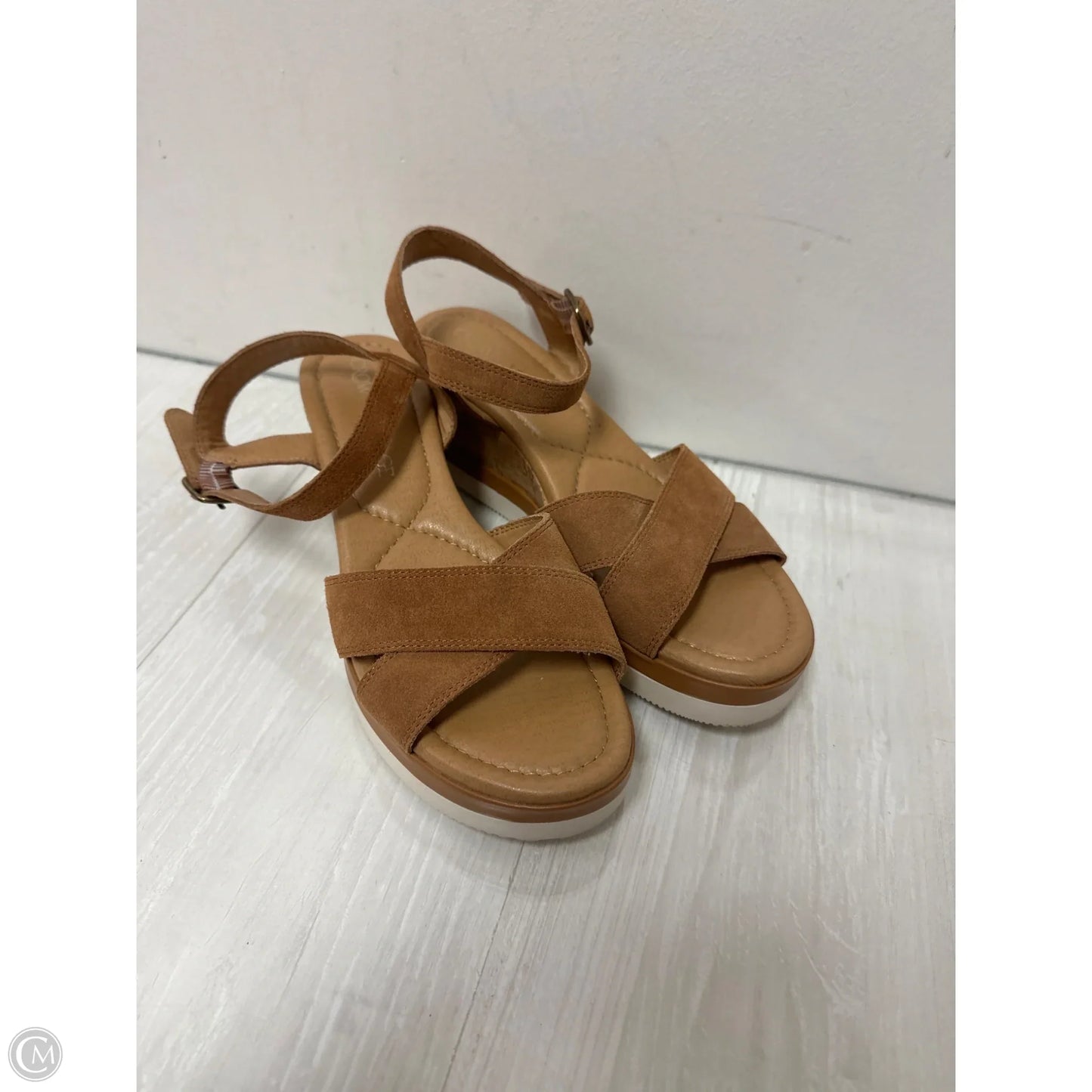 Sandals Heels Wedge By Crown Vintage In Brown, Size: 8