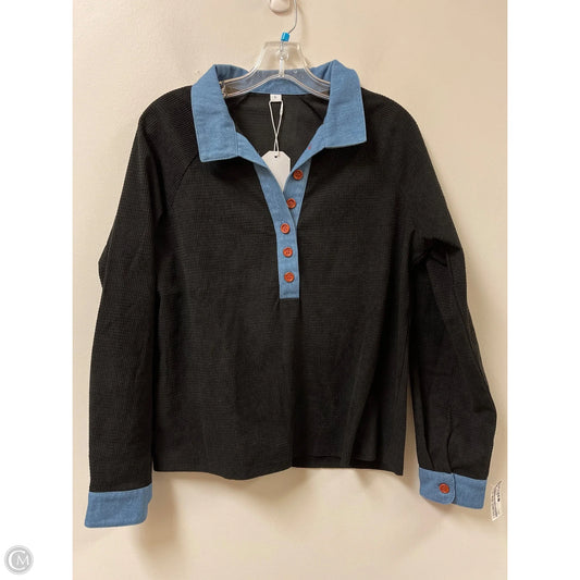 Top Long Sleeve By Clothes Mentor In Black & Blue, Size: L