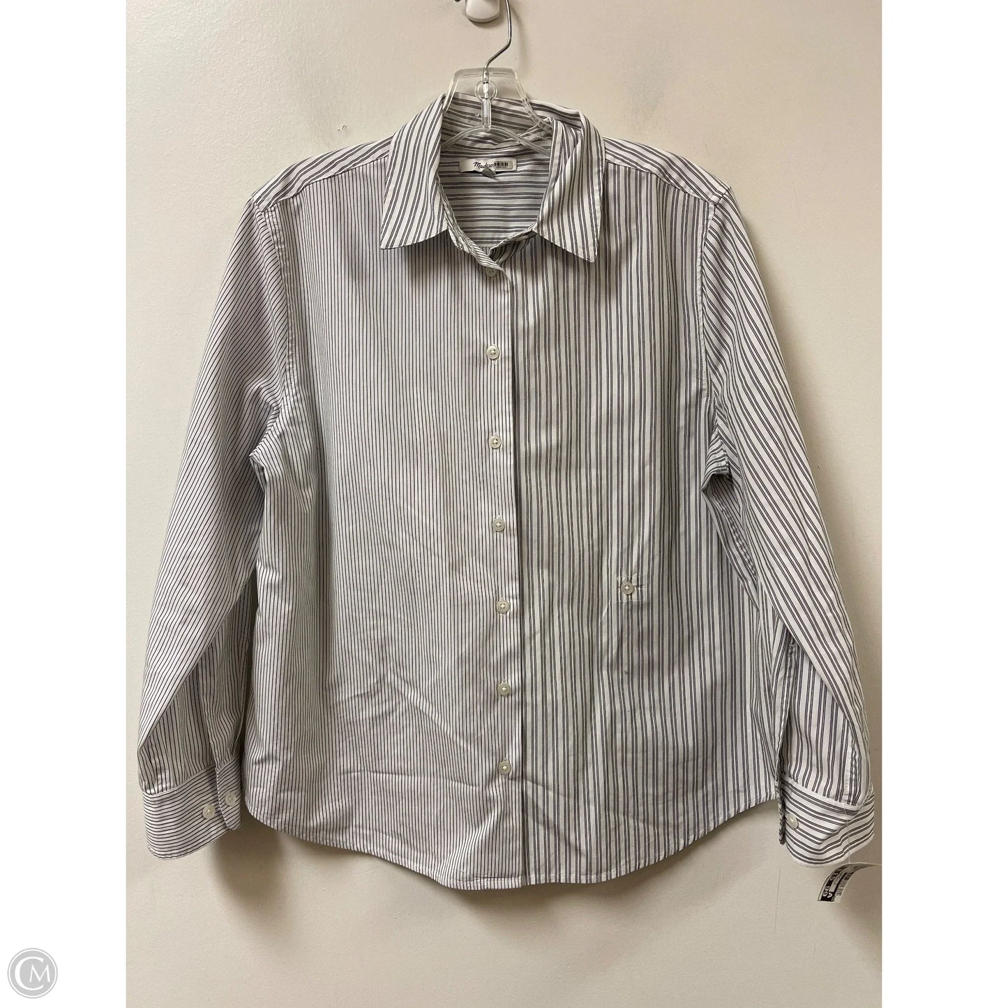 Blouse Long Sleeve By Madewell In Black & White, Size: M