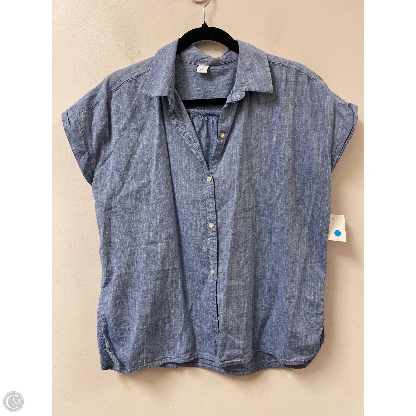 Blouse Short Sleeve By Old Navy In Blue, Size: M