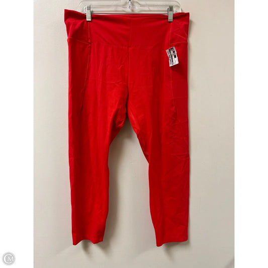 Athletic Leggings By Avia In Red, Size: 1x