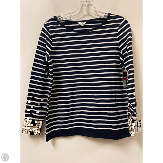 Top Long Sleeve By Crown And Ivy In Blue & White, Size: Xs