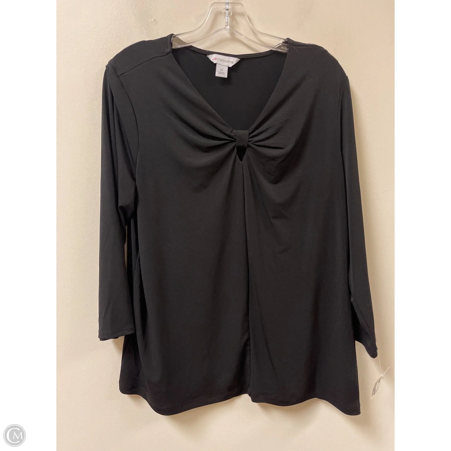 Top Long Sleeve By Liz Claiborne In Black, Size: Xl