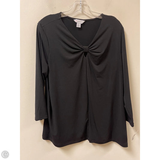 Top Long Sleeve By Liz Claiborne In Black, Size: Xl