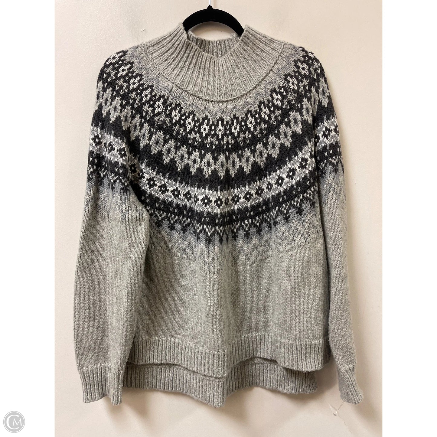Sweater By Lucky Brand In Grey, Size: L