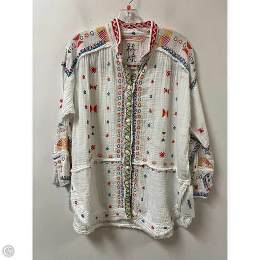 Blouse Long Sleeve By Johnny Was In White, Size: S