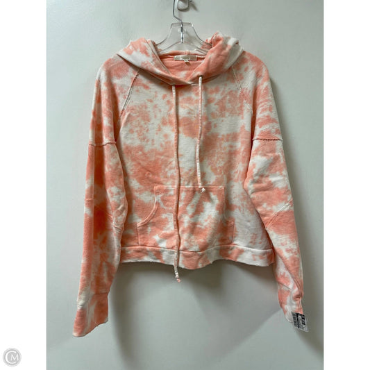 Sweatshirt Hoodie By Loveshackfancy In Pink & White, Size: Xl