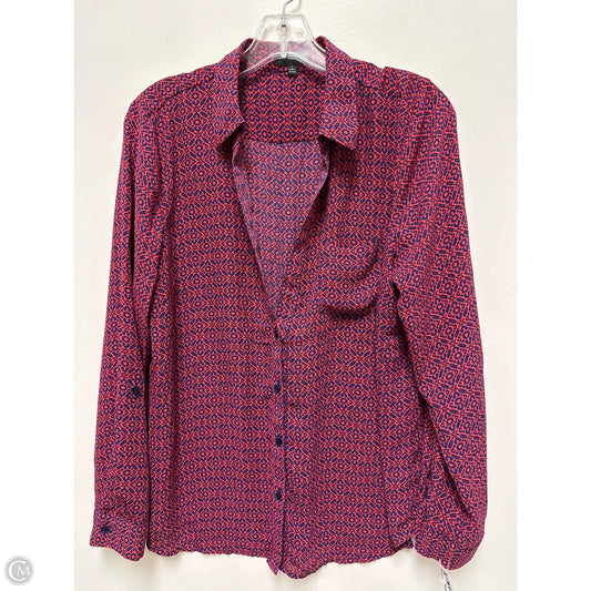 Blouse Long Sleeve By Limited In Blue & Orange, Size: L