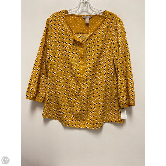 Top Long Sleeve By Banana Republic In Yellow, Size: L