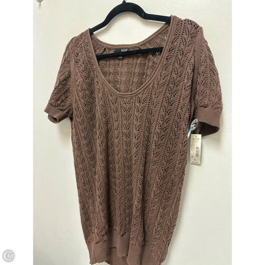 Sweater Short Sleeve By Ana In Brown, Size: Xl