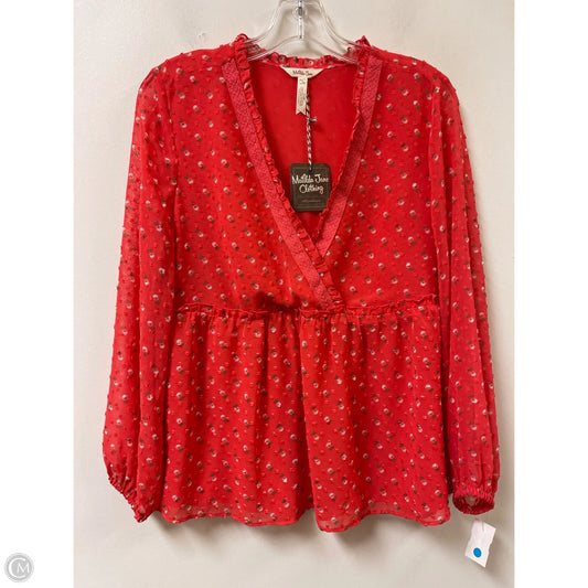 Top Long Sleeve By Matilda Jane In Red, Size: S