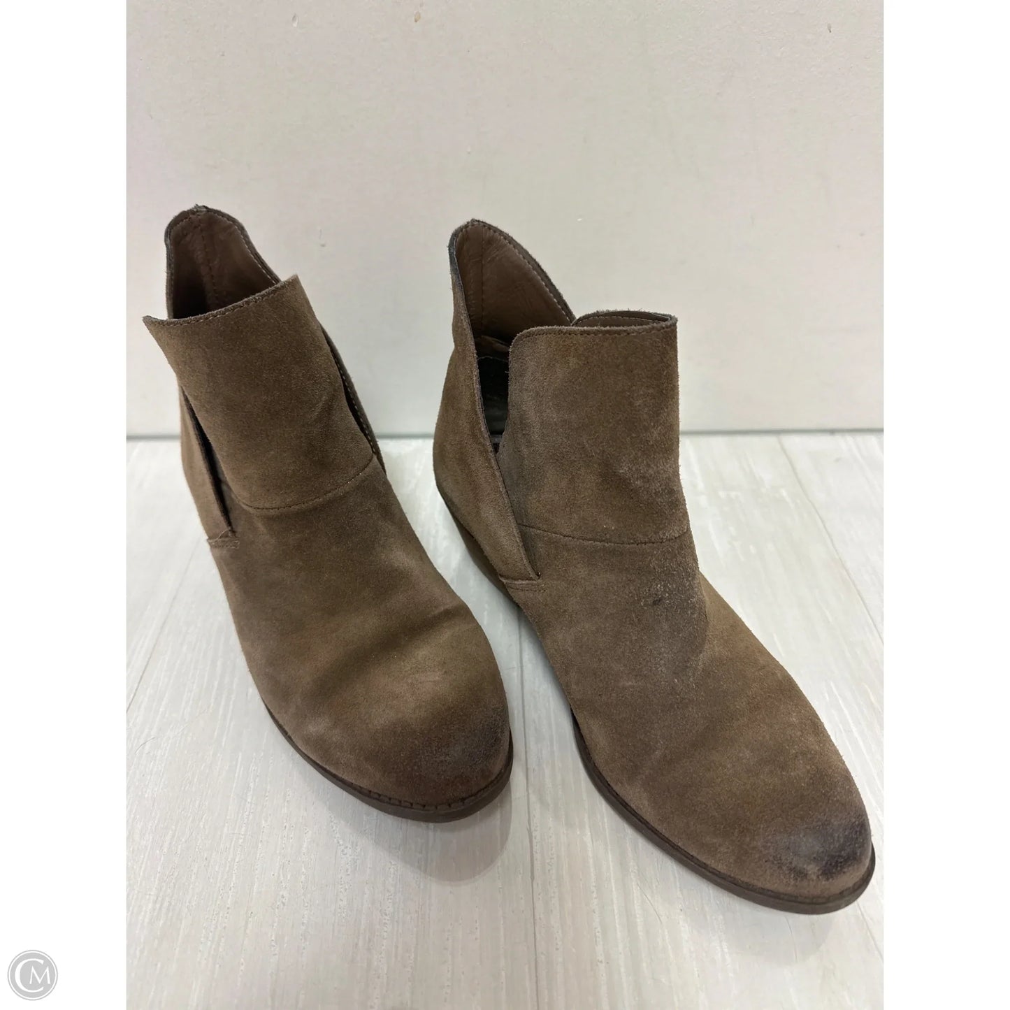 Boots Ankle Heels By Ruff Hewn In Brown, Size: 8.5