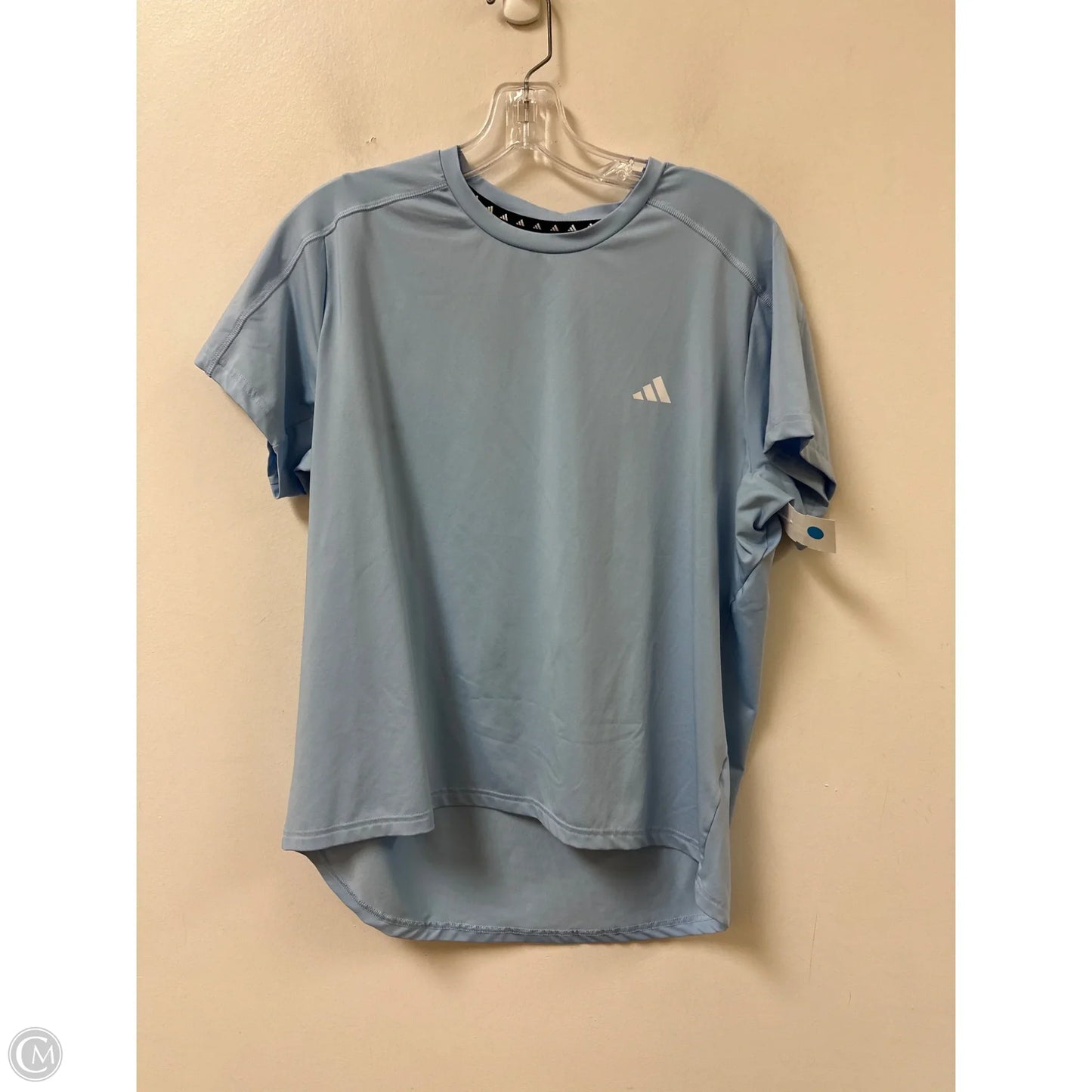 Athletic Top Short Sleeve By Adidas In Blue, Size: L