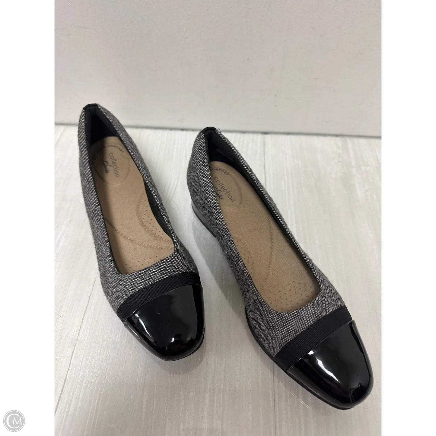 Shoes Heels Block By Clarks In Grey, Size: 8