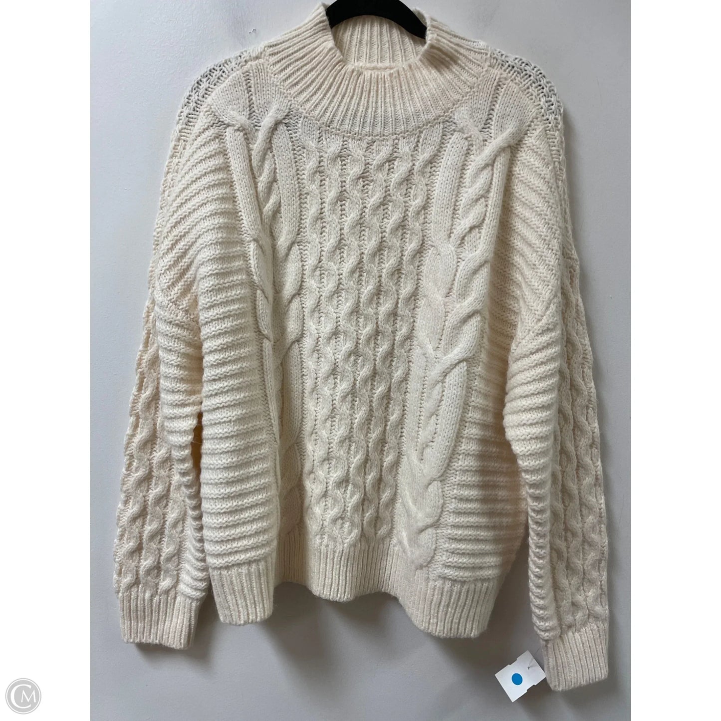 Sweater By Clothes Mentor In Cream, Size: L