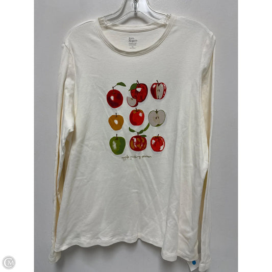 Top Long Sleeve By Kim Rogers In Cream, Size: Xl