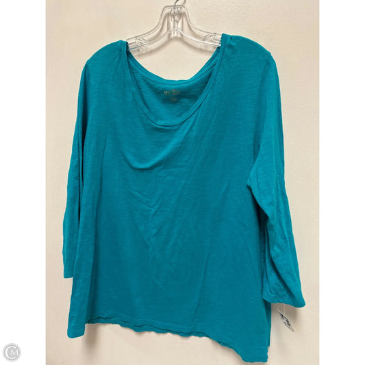 Top Long Sleeve By New Directions In Teal, Size: 1x