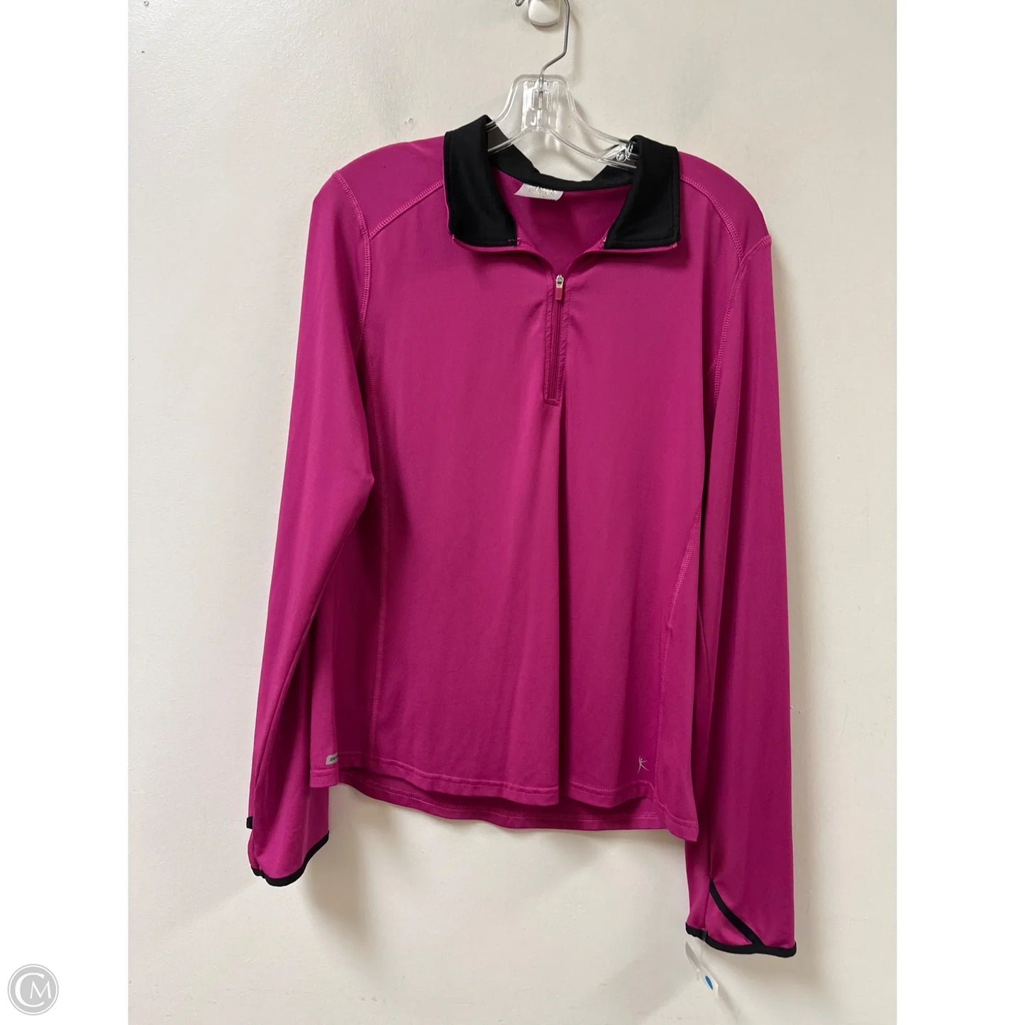 Athletic Top Long Sleeve Collar By Danskin Now In Pink, Size: L