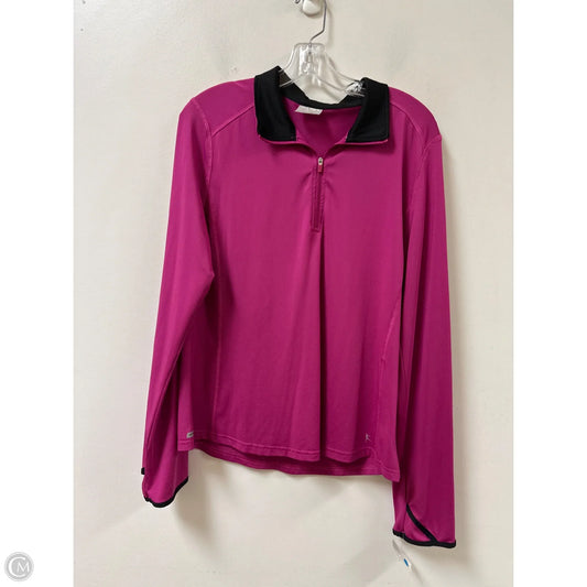 Athletic Top Long Sleeve Collar By Danskin Now In Pink, Size: L