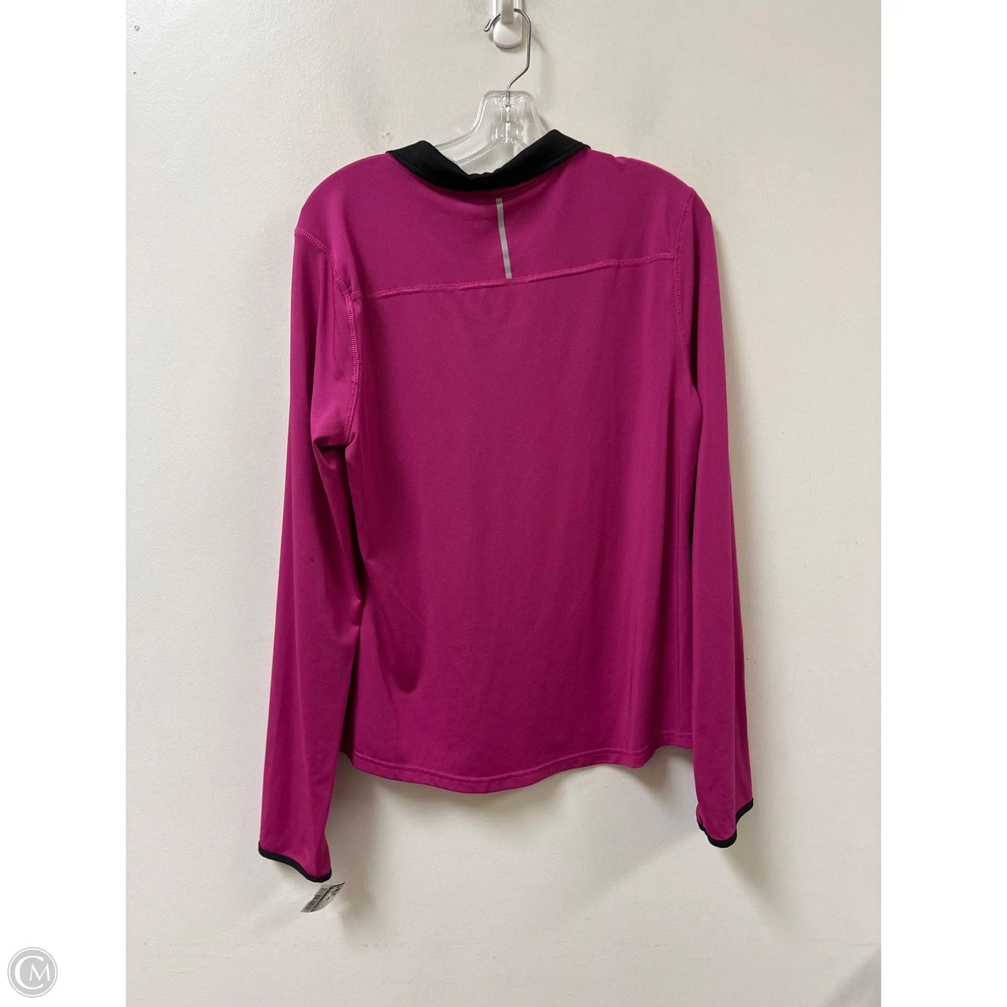 Athletic Top Long Sleeve Collar By Danskin Now In Pink, Size: L