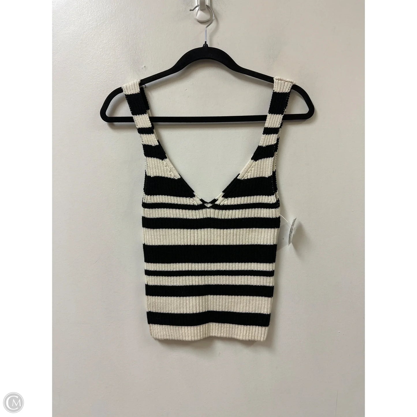 Sweater Short Sleeve By Maeve In Black & White, Size: S