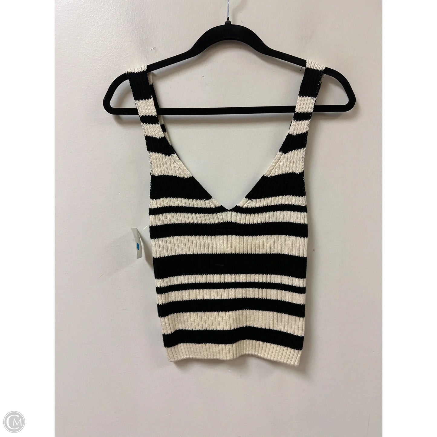Sweater Short Sleeve By Maeve In Black & White, Size: S