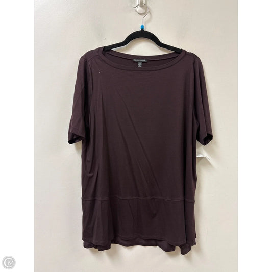 Top Short Sleeve By Eileen Fisher In Brown, Size: M