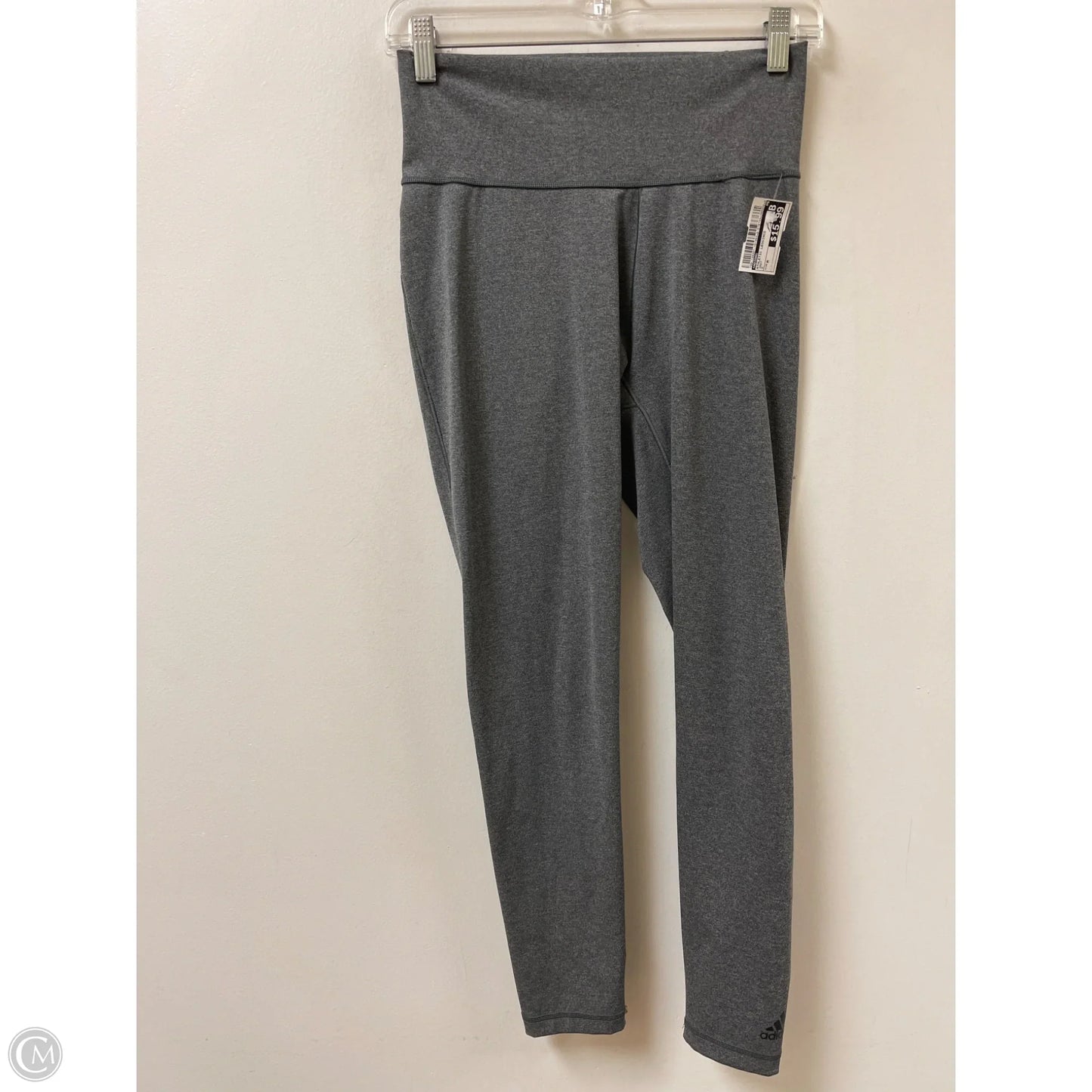 Athletic Leggings By Adidas In Grey, Size: M
