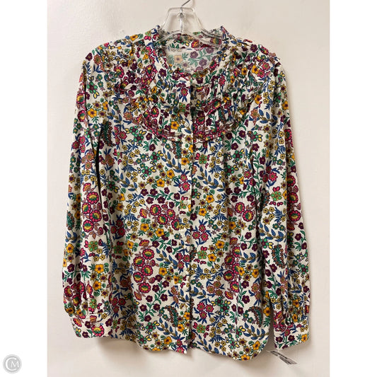 Blouse Long Sleeve By Clothes Mentor In Floral Print, Size: M