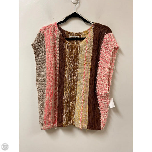 Vest Sweater By Anthropologie In Brown & Pink, Size: Xs