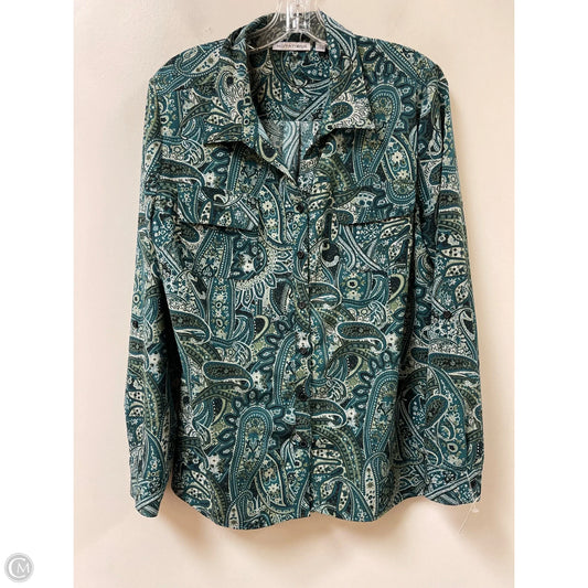Blouse Long Sleeve By Notations In Green, Size: L