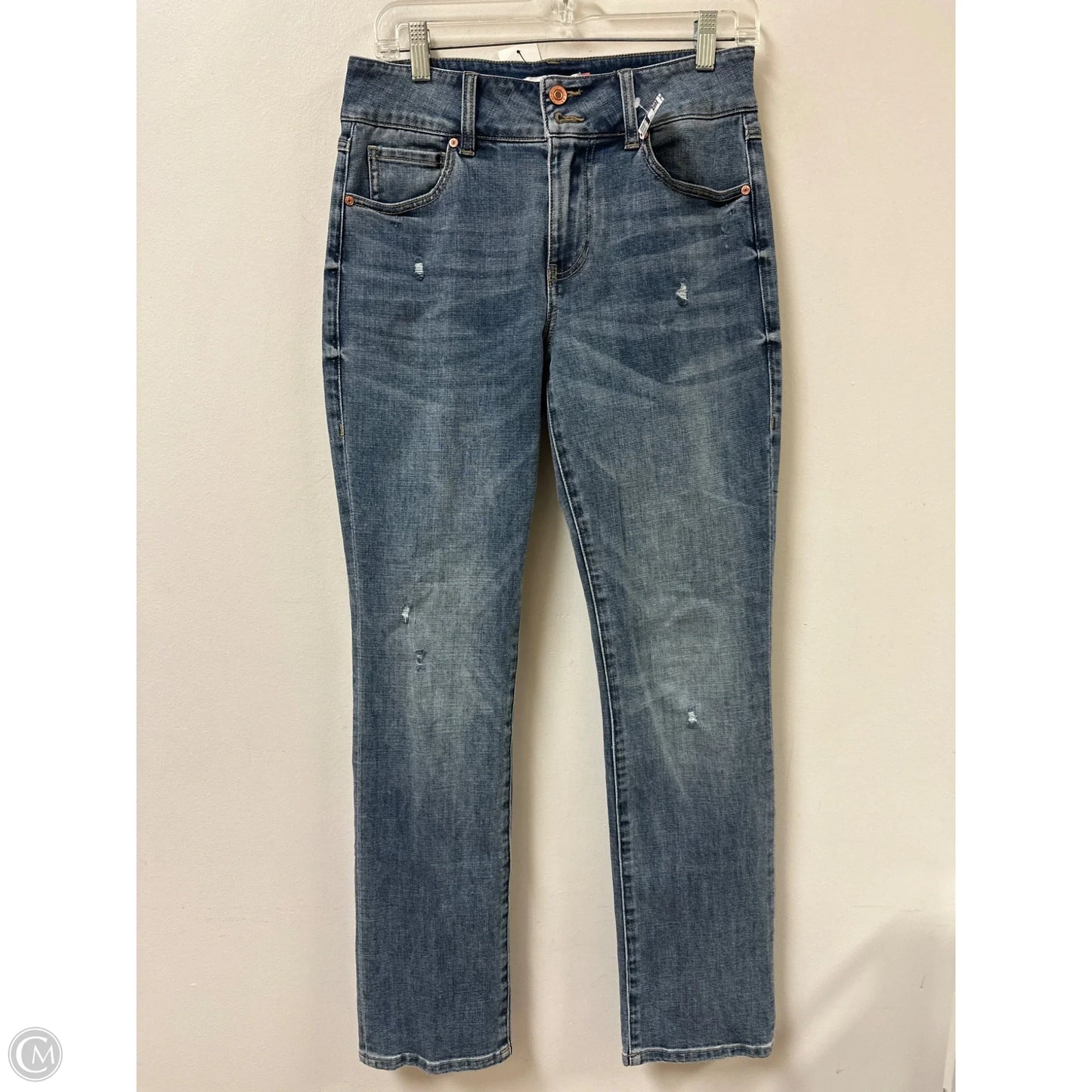 Jeans Straight By Cabi In Blue Denim, Size: 6
