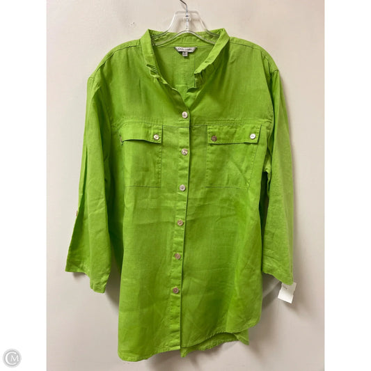 Blouse Long Sleeve By John Mark In Green, Size: Xl