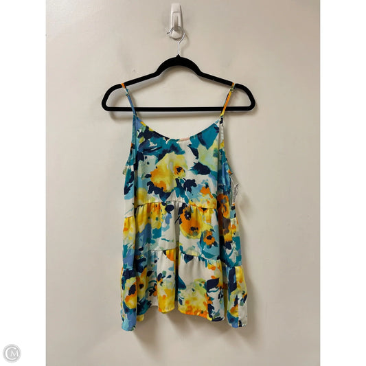 Top Sleeveless By Staccato In Blue & Yellow, Size: M